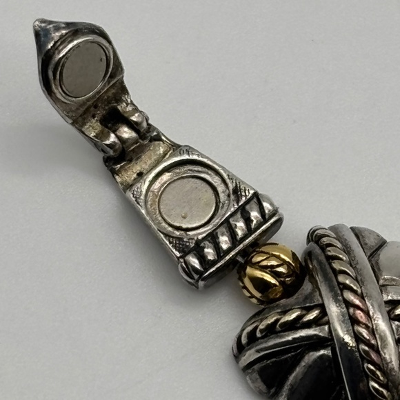 Vintage Premier Designs Silver Plated Gold Plated Chunky X Links Bracelet Marked - Picture 12 of 16